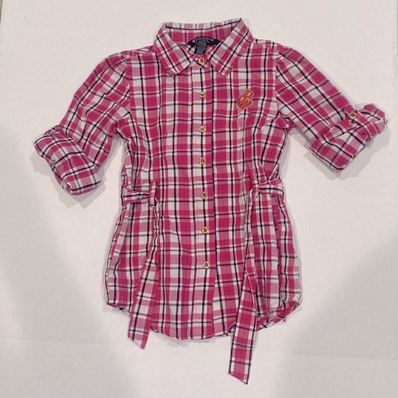 Girls blouses 1 ROCAWEAR pink 6-6X, 1 RAINWEAR gray pullover zip up      SIZE 6X - Picture 6 of 10